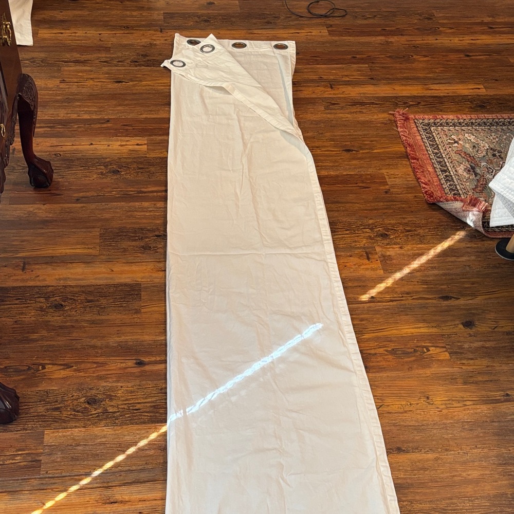 2 White Curtain Panels with Silver Grommets 103”